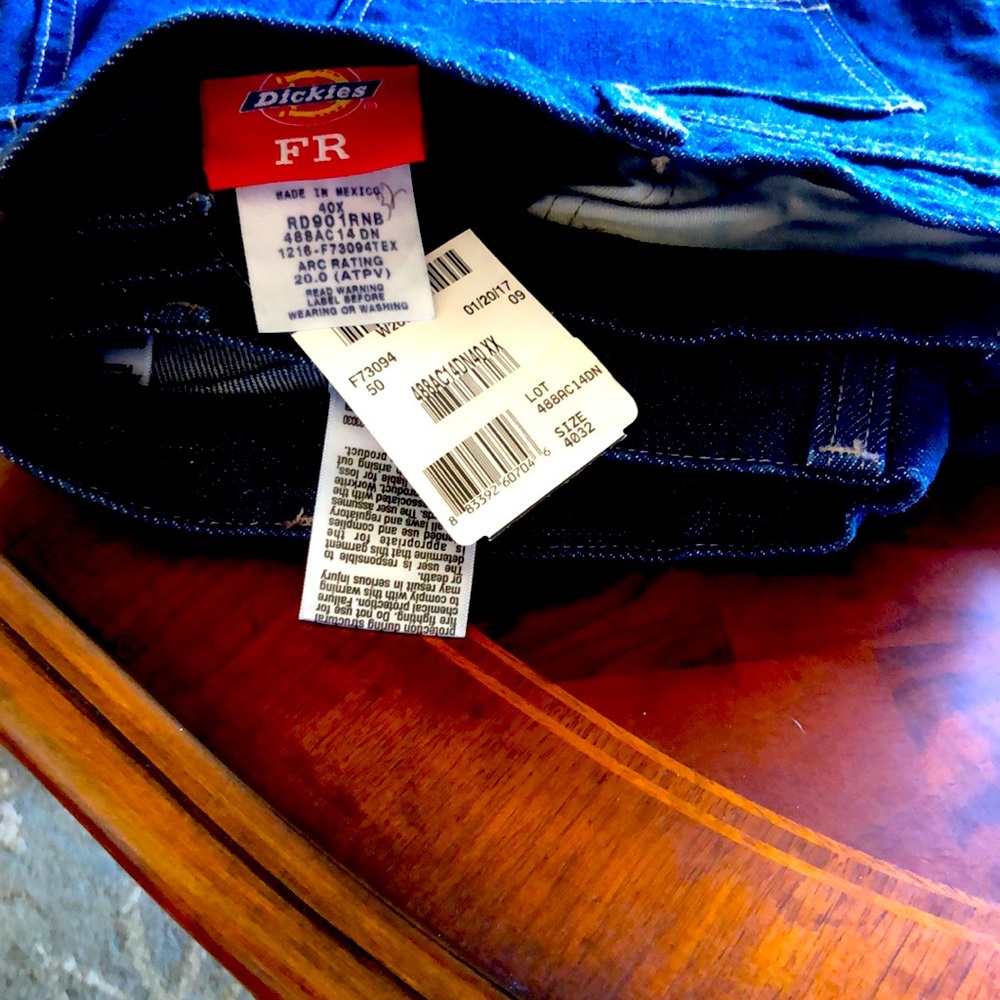 Dickies 40x32 Men’s Fame Resistant Denim Work Jeans